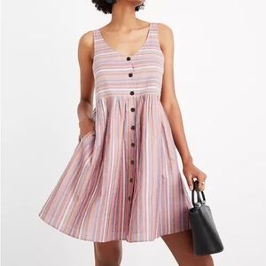 Madewell rainbow striped scoop neck tank dress
